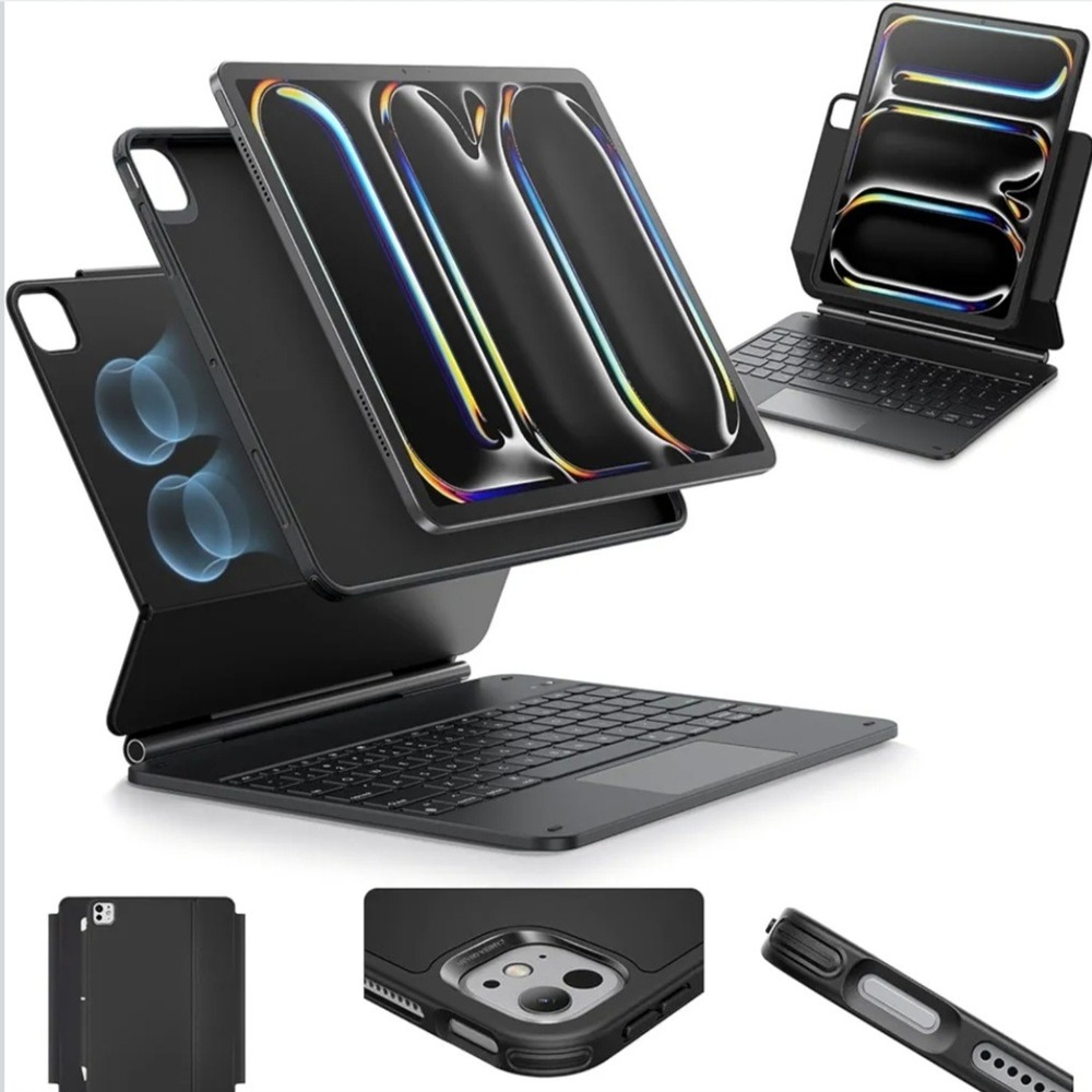 ESR iPad Pro 13" Keyboard Magnetic Case Rebound 360 Series Black M4 M5 2024 2025